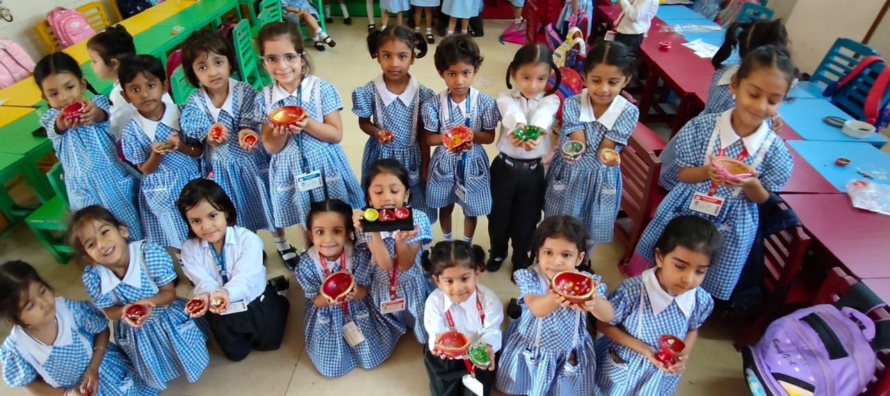 Pre Primary Diya Decoration Activity